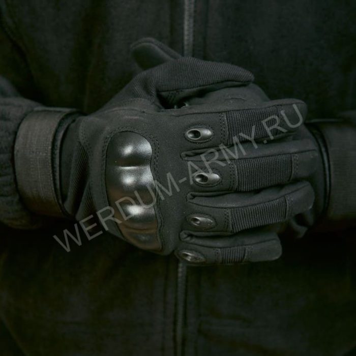 Перчатки тактические с кевларом черные купить оптом в Москве